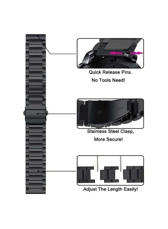 22mm Mixed Color Stainless Steel Watch Band Replacement For Samsung Galaxy Garmin Ticwatch Fossil Smartwatch - Image 5